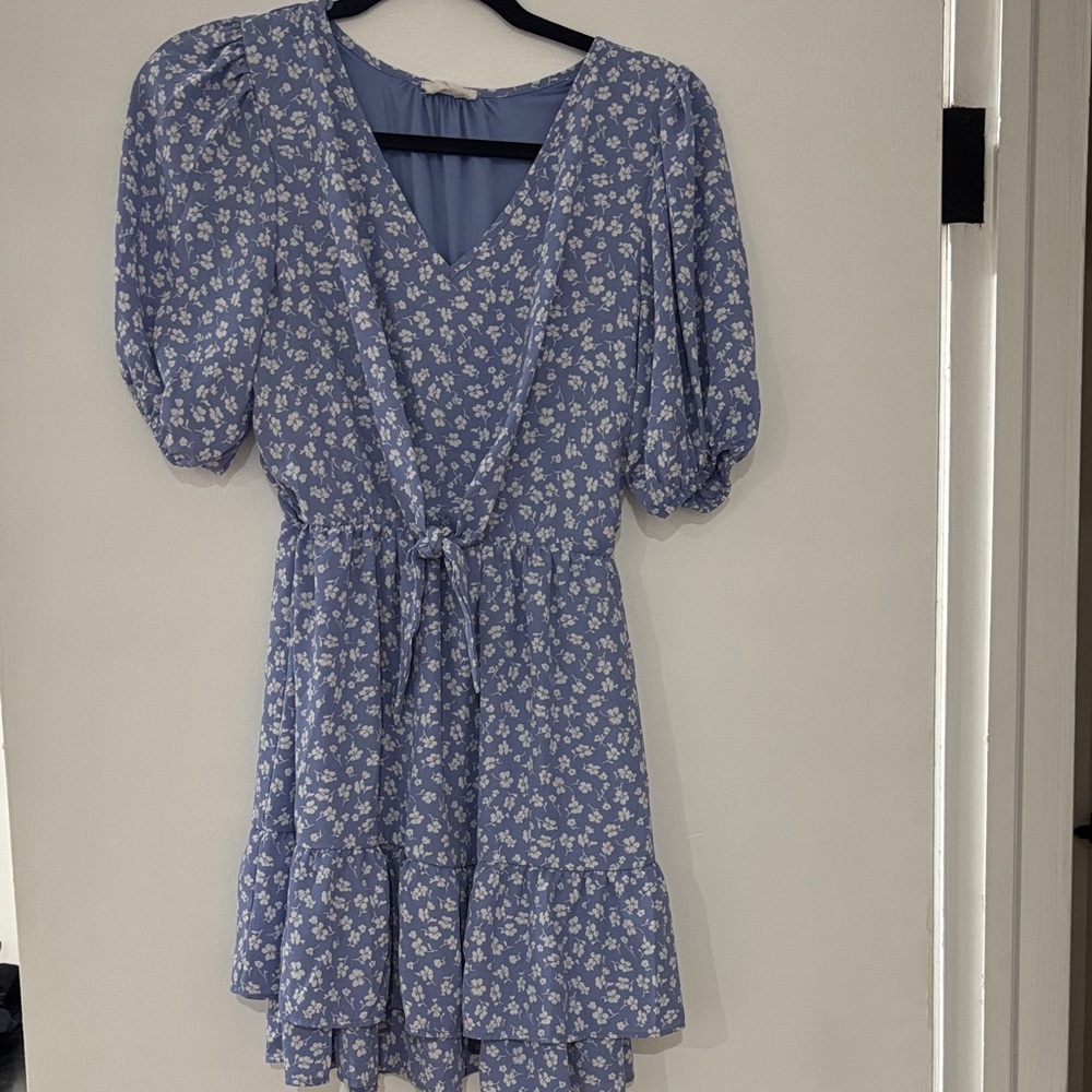 Sienna Sky Blue Floral Mini Dress